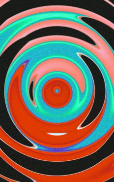 blue and white spiral illustration
